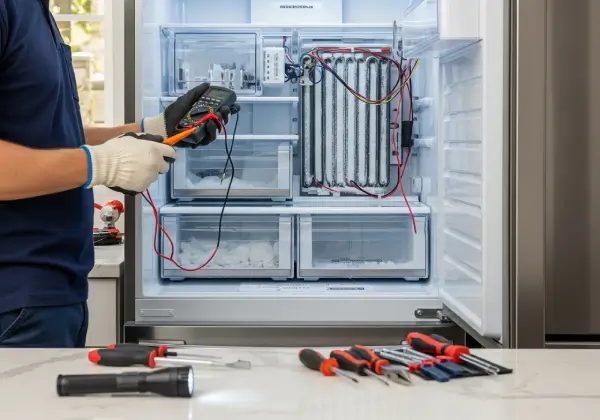 Refrigerator defrost system repair service for ice buildup problems in Bahrain