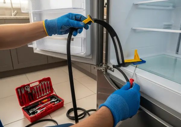 Refrigerator door seal and gasket replacement service preventing cooling loss in Bahrain