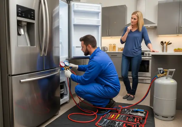 Refrigerator compressor repair and replacement service in Bahrain home kitchen